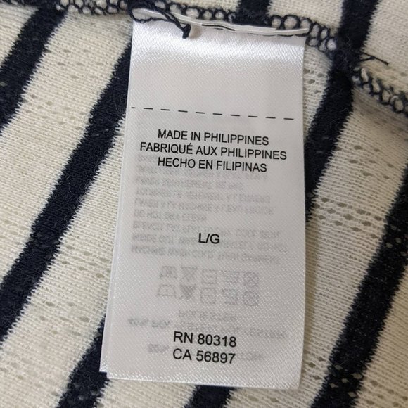 Lucky Brand White and Black Striped Stretch Blouse Size Large - Picture 7 of 10